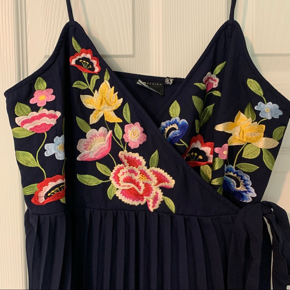 ASOS embroidered midi wrap dress.